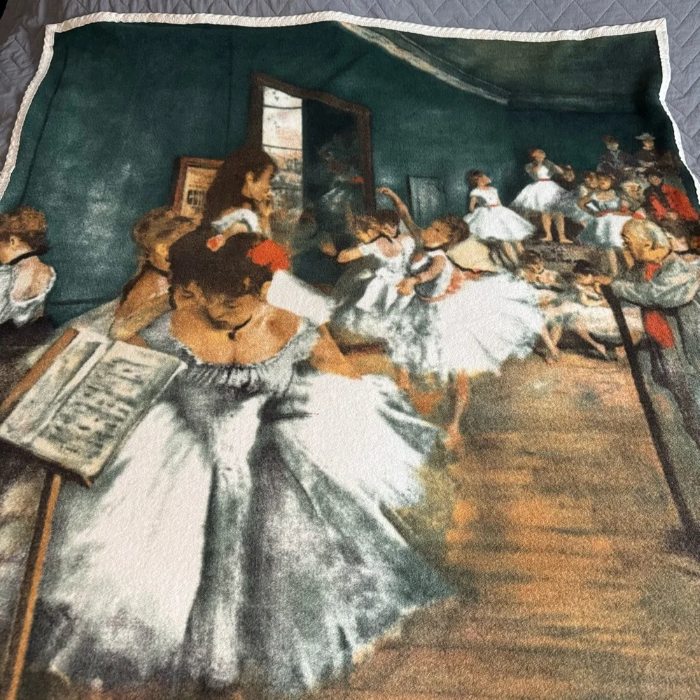 Degas The Dance Class Ballet Dancers Vintage‎ Fleece Throw Blanket